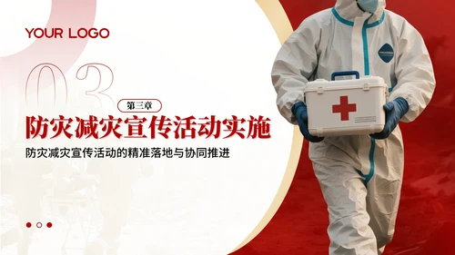 红色商务风防灾减灾宣传活动PPT模板