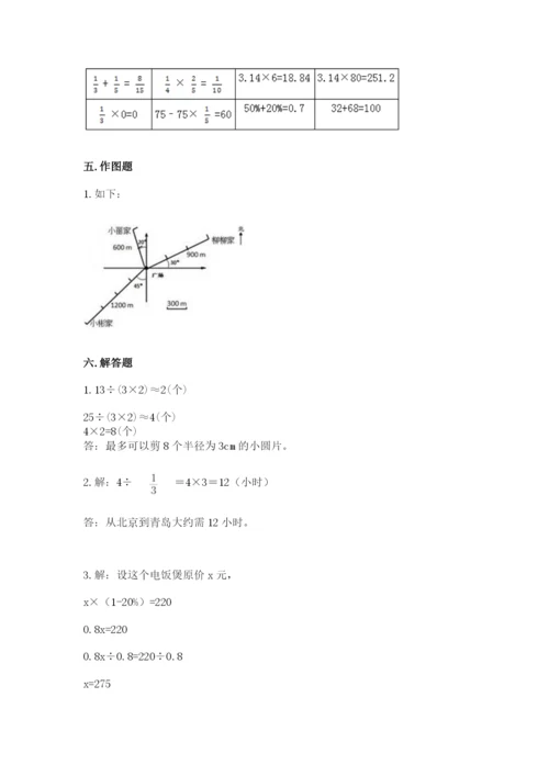 小学六年级上册数学期末测试卷附参考答案【模拟题】.docx