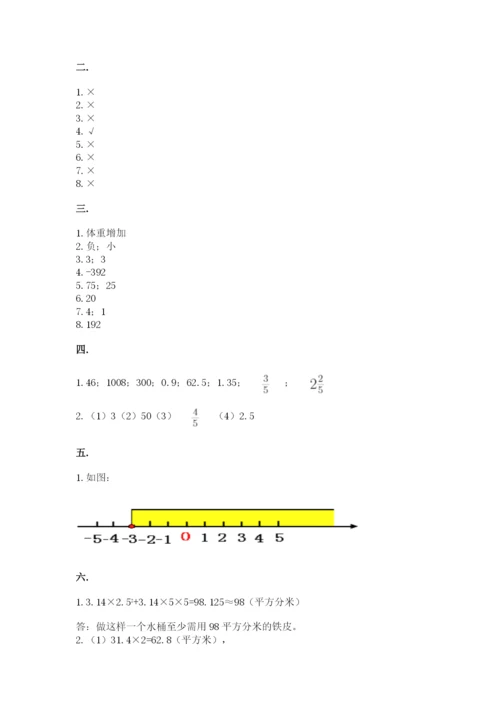 人教版数学六年级下册试题期末模拟检测卷（能力提升）.docx