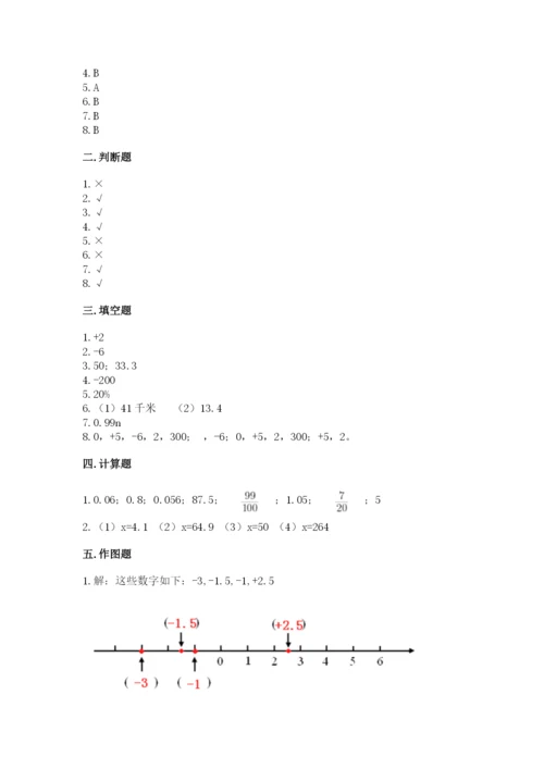 人教版六年级下册数学期末测试卷（名师系列）word版.docx