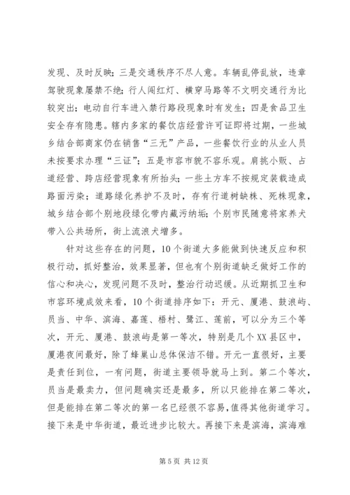 创文明城市点评会讲话词.docx
