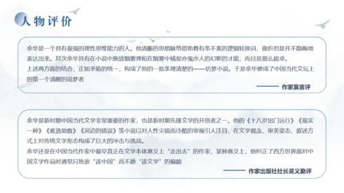 当代文学作家《余华》通用PPT模板