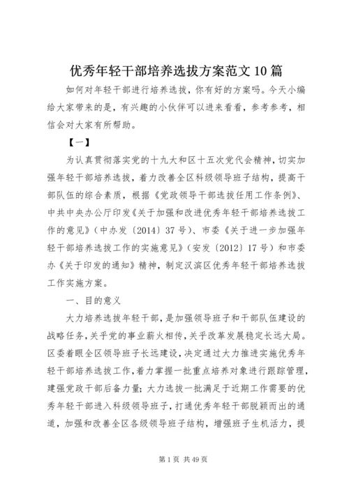 优秀年轻干部培养选拔方案范文10篇.docx