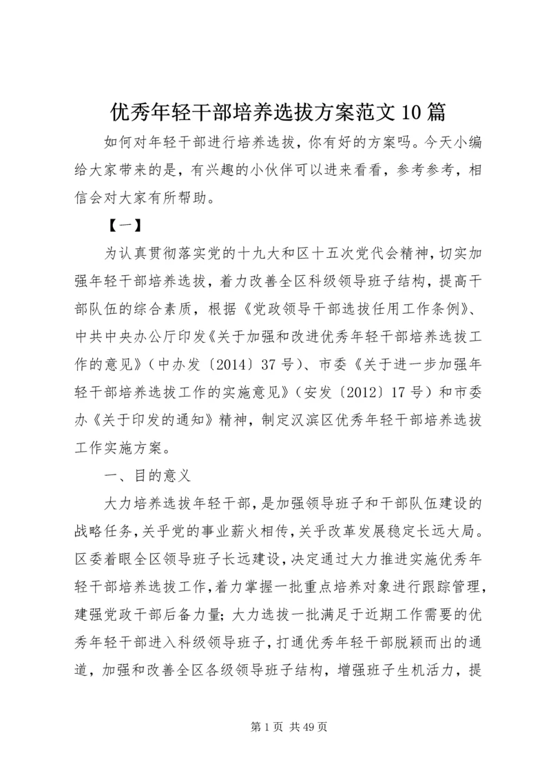 优秀年轻干部培养选拔方案范文10篇.docx