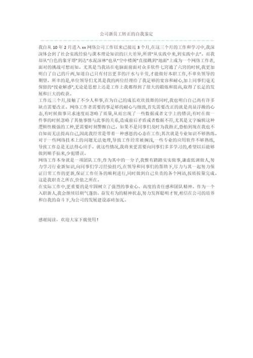 公司新员工转正的自我鉴定.docx