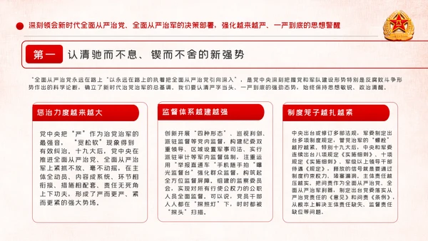 全面从严治军锤炼坚强党性和过硬作风PPT模板