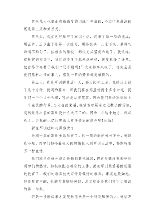 新生军训拉练心得感受2022