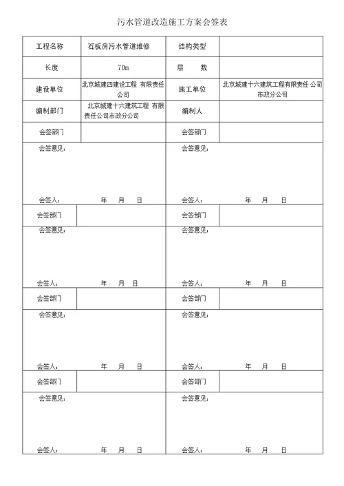 污水管道维修工程施工方案