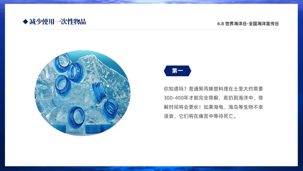 深蓝色简约68世界海洋日全国海洋宣传日PPT
