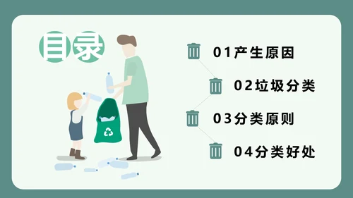 可爱卡通垃圾分类回收PPT课件