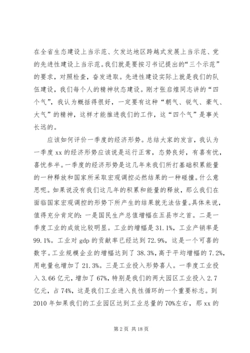 县委书记在县委常委经济形势分析会上的讲话(1).docx