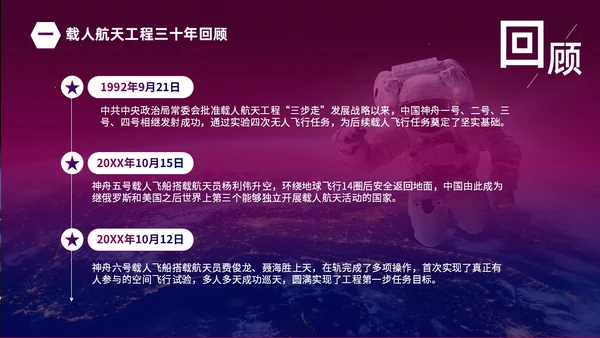 渐变大气中国载人航天三十年424中国航天日载人航天精神PP