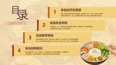 黄色中国风矩形目录页