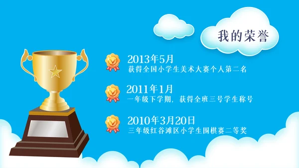 班干部大队委竞选小学生个人简历PPT模板