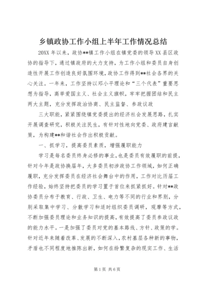 乡镇政协工作小组上半年工作情况总结.docx