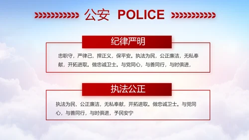 红色公安警察工作汇报报告动态PPT