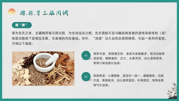 绿色简约糖尿病的中医养生疗法PPT模板宣传PPT动态PPT世界糖尿病日