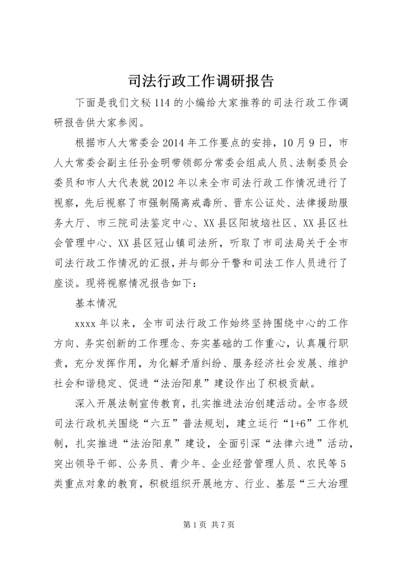 司法行政工作调研报告 (3).docx