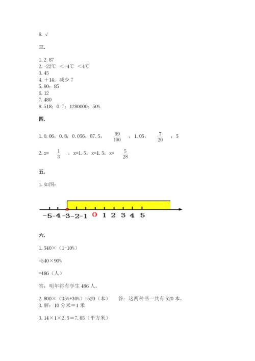 小升初数学综合模拟试卷及参考答案【研优卷】.docx