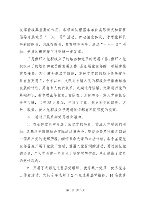 消防支队党建工作经验汇报.docx