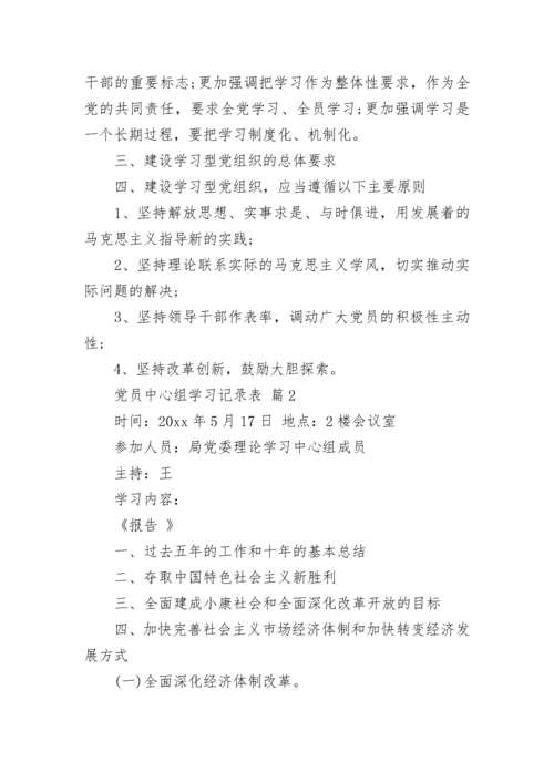 党员中心组学习记录表.docx