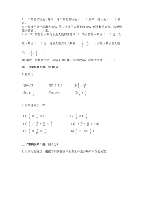 人教版六年级上册数学期末测试卷带答案（精练）.docx