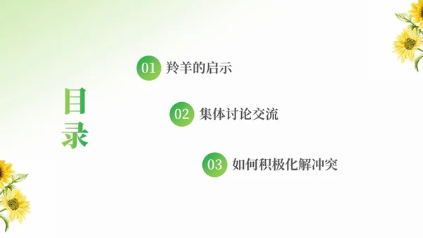 小清新简约向日葵学校教师教学学生团体心理辅导主题班会团队