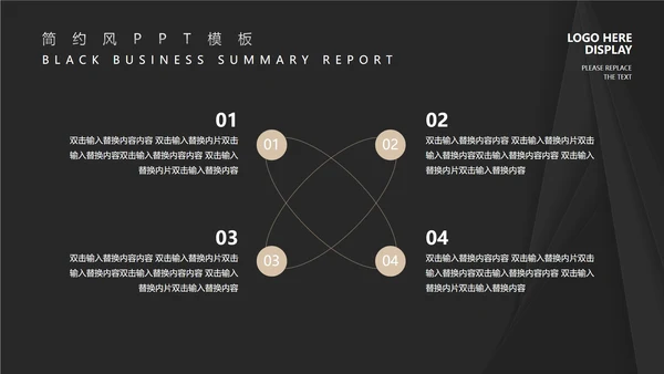 酷黑商务风总结汇报PPT模板