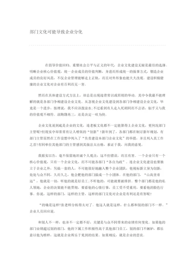 部门文化可能导致企业分化.docx