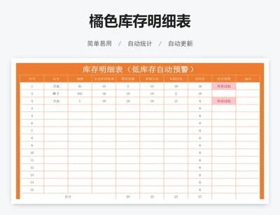 橘色库存明细表