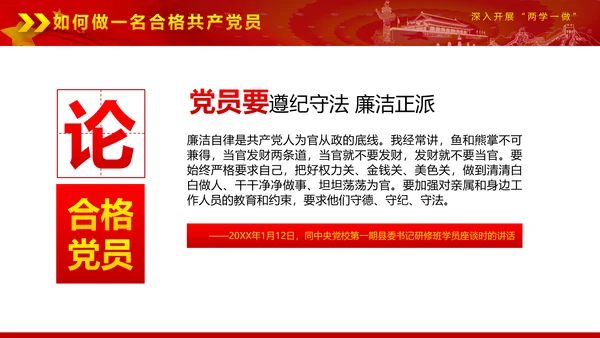 党政稳重大气两学一做动态PPT