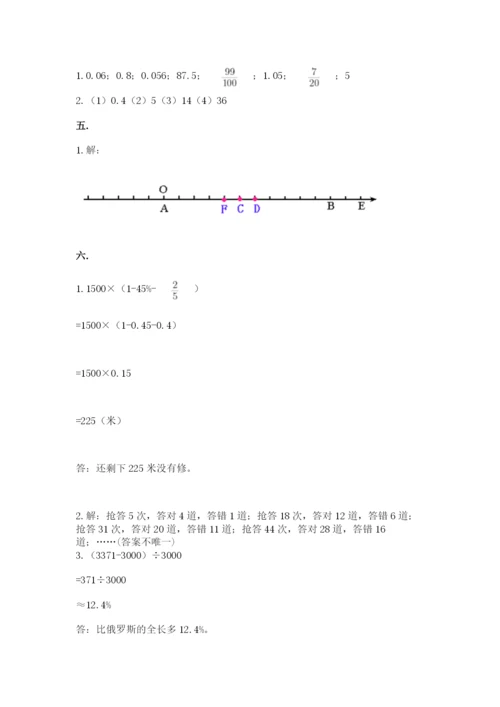 苏教版数学六年级下册试题期末模拟检测卷带答案（模拟题）.docx