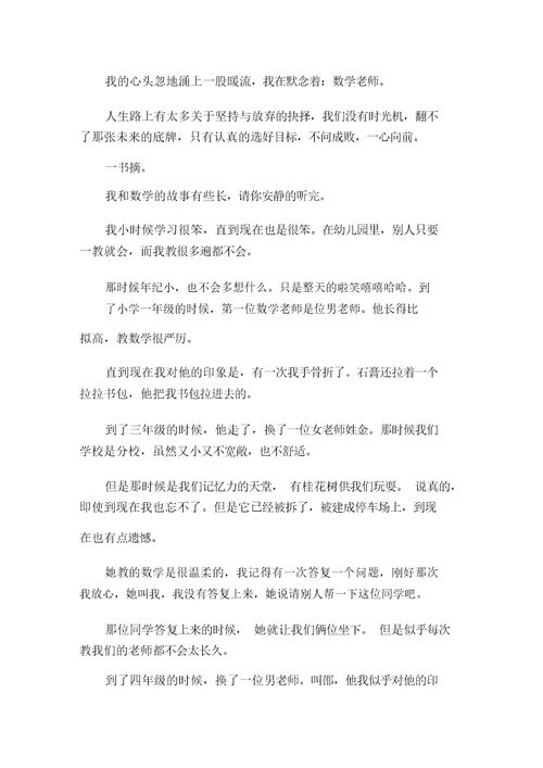 中小学数学老师作文