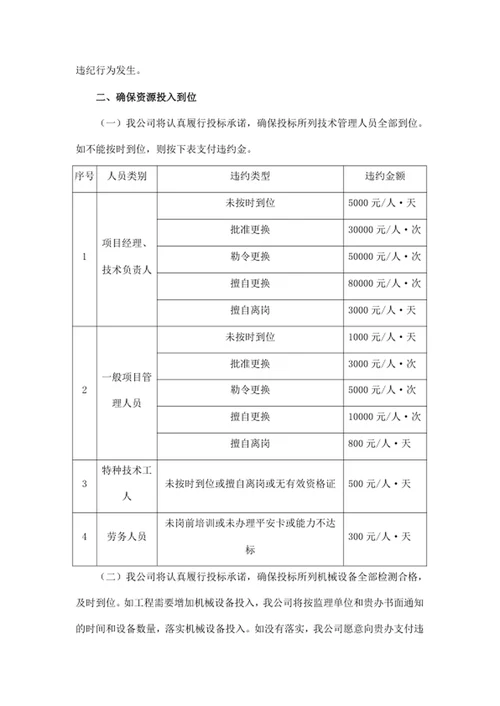 工程施工单位实施“四控制一确保”目标管理承诺书