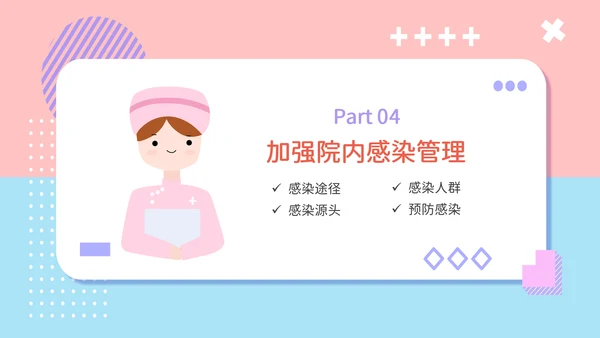 可爱风护士长年终报告PPT模板