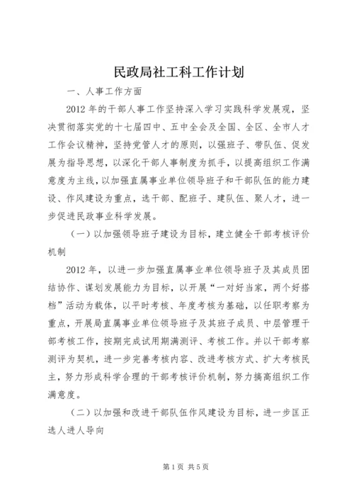 民政局社工科工作计划.docx