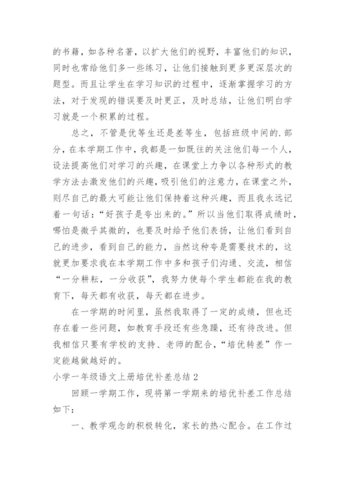 小学一年级语文上册培优补差总结.docx