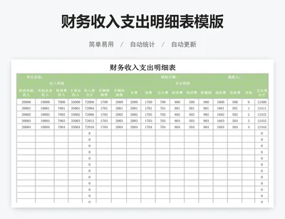 财务收入支出明细表模版