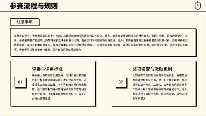 黑白创意简约职业生涯规划大赛通用模板