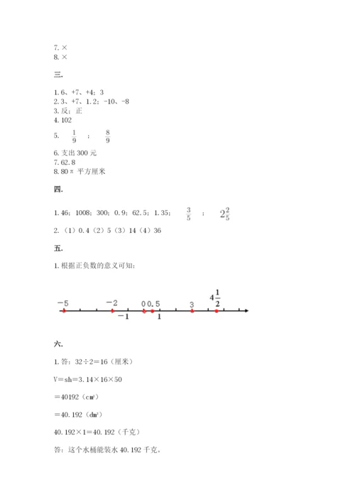 实用小学数学青岛版六年级下册期末测试卷【word】.docx