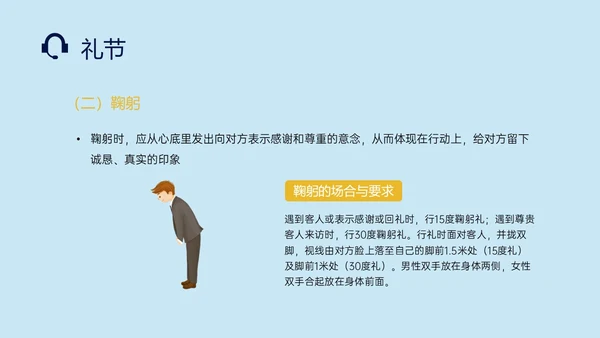 蓝色插画风客服礼仪培训PPT课件客服培训