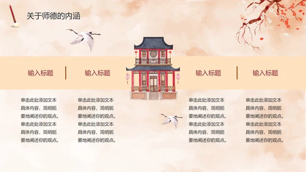古风手绘水墨教师师德师风培训课PPT模板