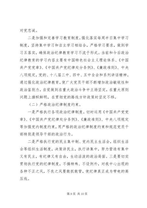 党的政治纪律执行情况自查报告.docx