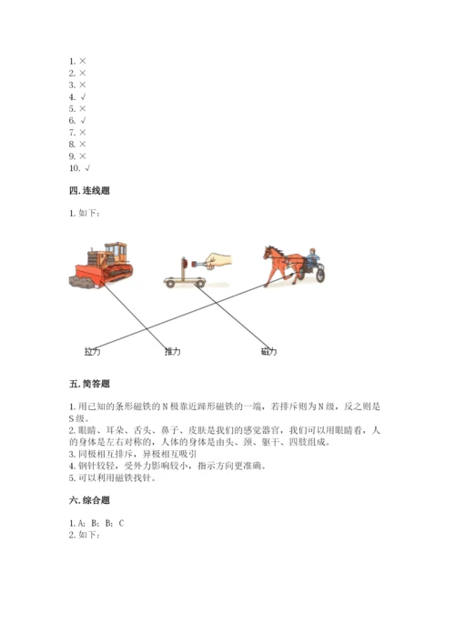 教科版二年级下册科学期末测试卷含答案（新）.docx