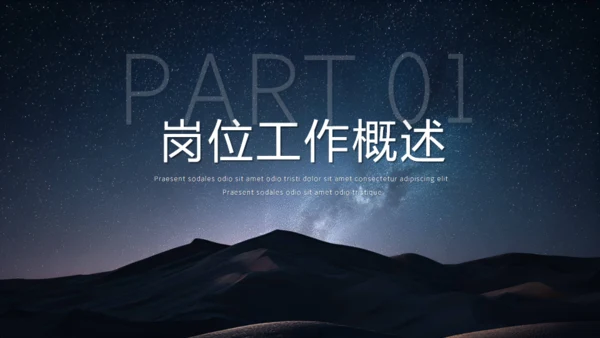 沙漠夜晚的星空通用PPT模板