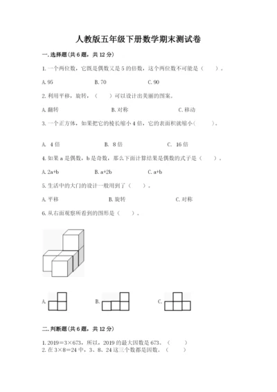 人教版五年级下册数学期末测试卷附完整答案【典优】.docx