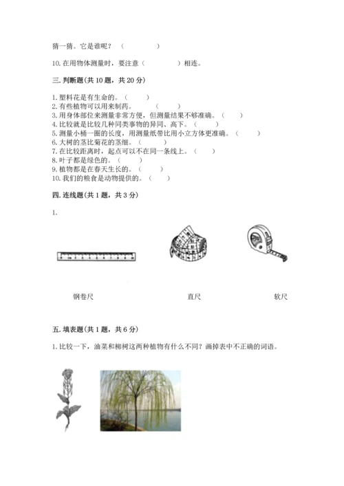 教科版一年级上册科学期末测试卷【轻巧夺冠】.docx