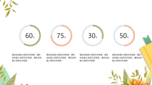 小清新粉嫩植物花卉总结汇报PPT模板