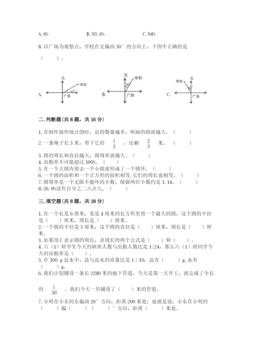 人教版小学六年级上册数学期末测试卷精品【黄金题型】.docx