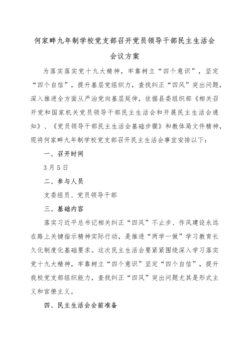 何家畔九学校党支部民主生活会实施专业方案.docx